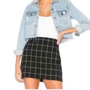 Windowpane Black Mini Skirt - Classic Grid Print